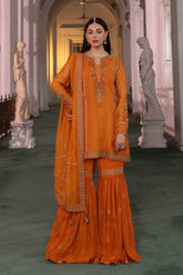 3 Piece Khaddi Net Embroidered Suit (AW0001)